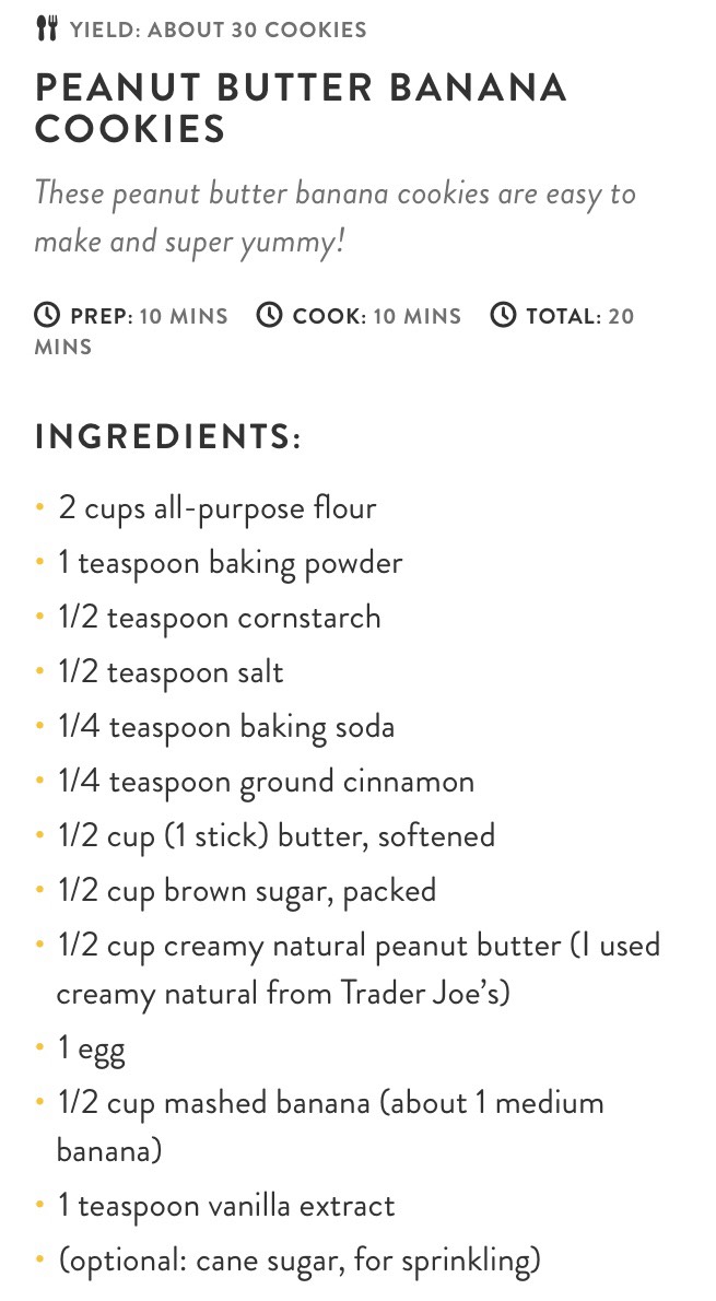 Peanut Butter Banana Cookies!