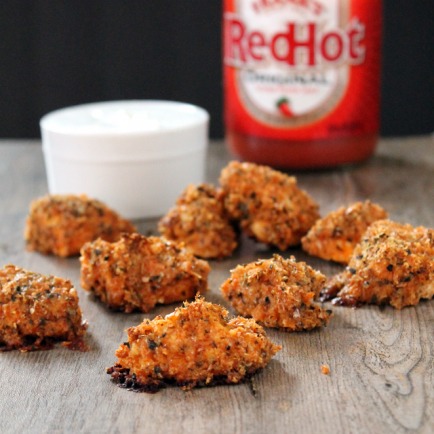 Baked Buffalo Chicken Nuggets

These kid-approved baked chicken nuggets have a whole grain coating!
