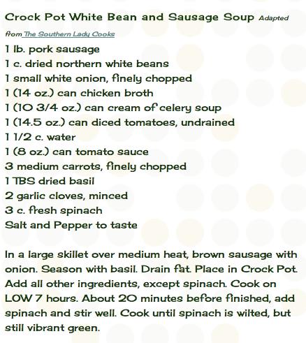 Crock Pot White Bean & Sausage Soup