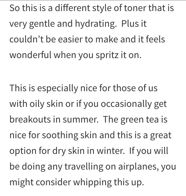 DIY Gorgeous Skin. Green Tea Facial Toner 