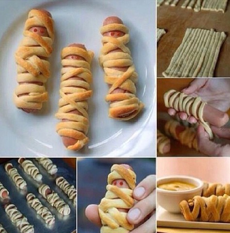 Pastry wrapped sausages
