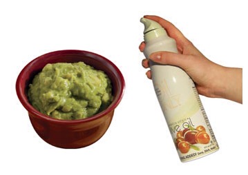 Spray leftover guacamole with cooking spray before putting it back in the fridge.
There are a number of ways to keep avocado green, and oil is one of them. You should also keep the pit in the guacamole.