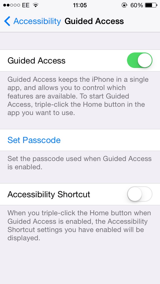 Switch this on so the button is green and select set passcode