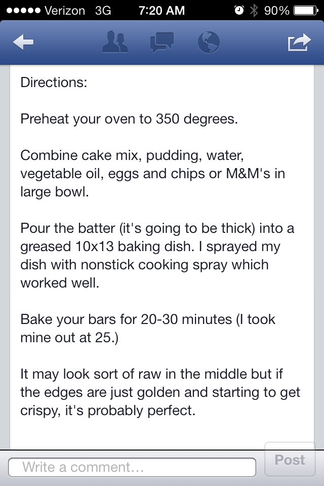 Cake Mix Cookie Bars