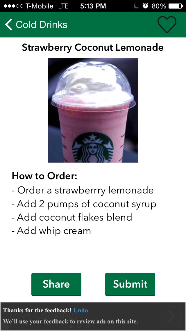 Secret Starbucks Drinks