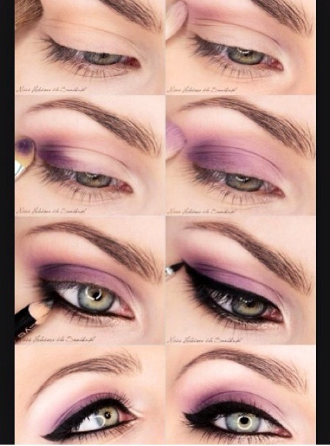 Purple with cat eye liner