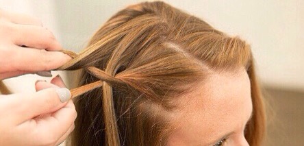 Take the bottom section of hair and pull it over the waterfall section. Then take another section of hair from the top of your head to make another waterfall💨 