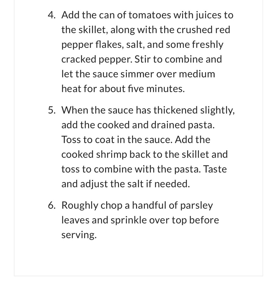 Spicy Shrimp Tomato Pasta 