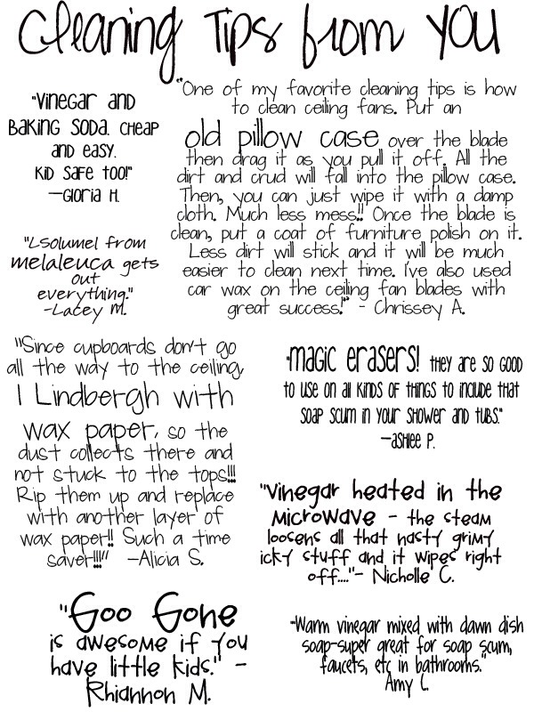 Cleaning Tips For The House