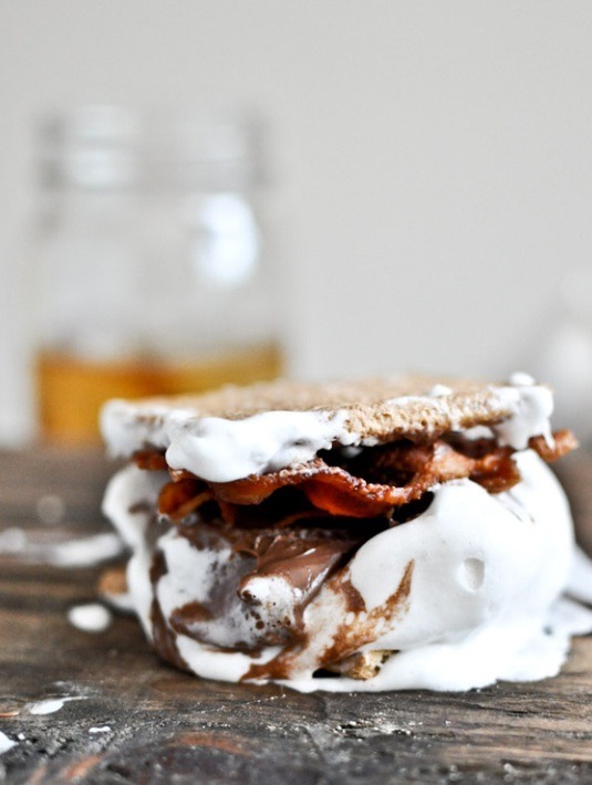 16. Bourbon Marshmallow S’mores with Bacon