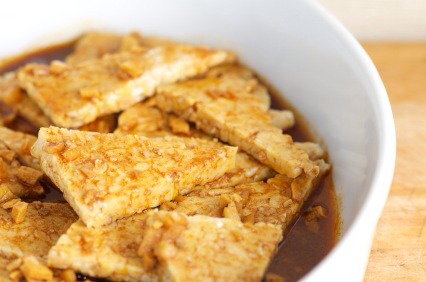 Tempeh
This fermented soy product binds soy into a patty. Use it as a meat substitute in burgers or sandwiches, crumble it into soups and stews, or marinate it and toss it on the grill.