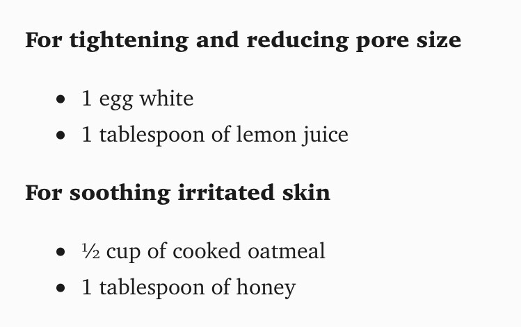 Homemade Facial Masks W/ Add-in's For Your Specific Skin Concerns.