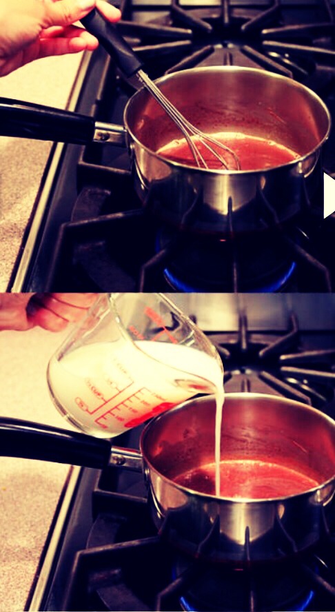Add the Nutella, milk and ground cinnamon. How much of each depends on your preferred taste.