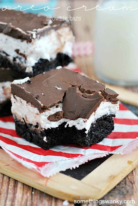 1. Oreo cream brownie bars