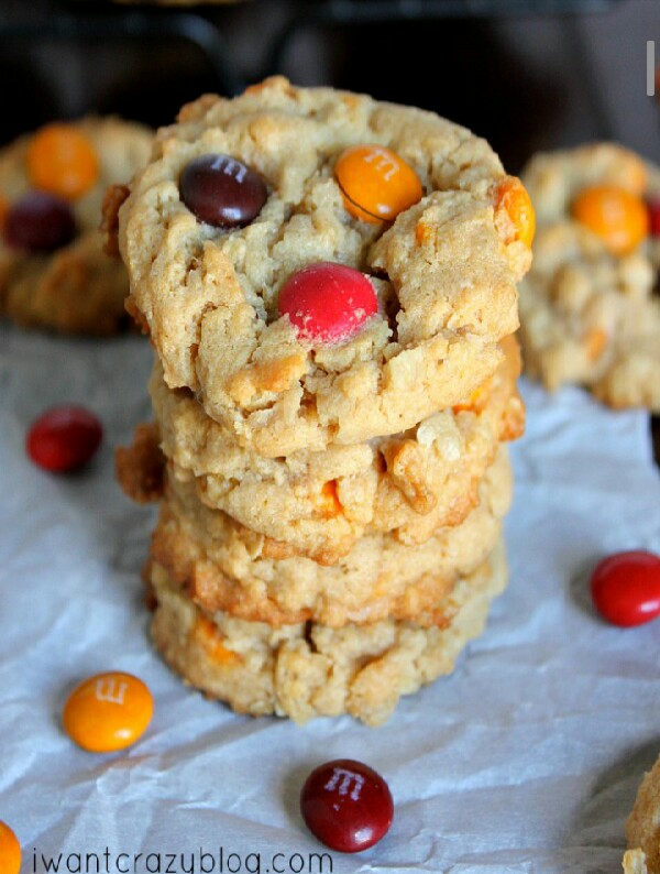 Pumpkin Spice Monster Cookies!!