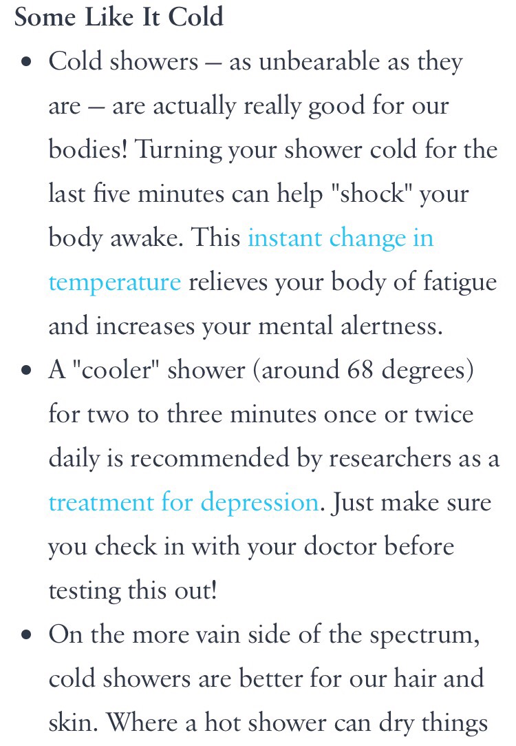 Hot Or Cold Showers??