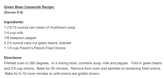 Holiday Side: Green Bean Casserole