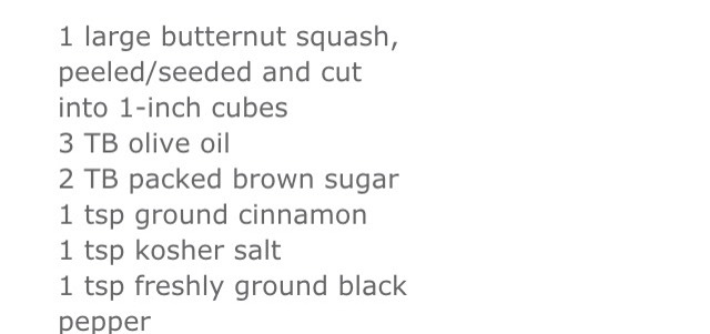 Cinnamon Roasted Butternut Squash 