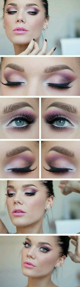 Beautiful Pink With Brown Smokey Eye Shadow Looks