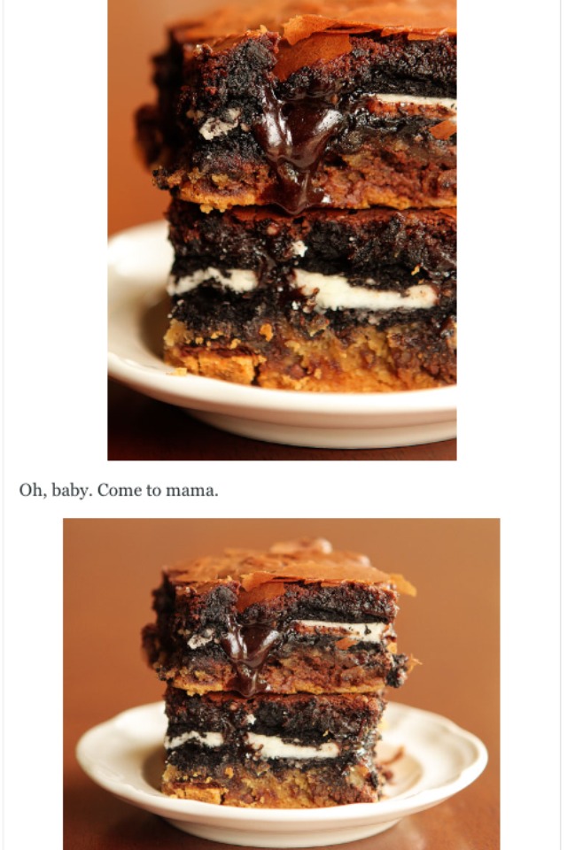 Ultimate Chocolate Chip Cookie n' Oreo Fudge Brownie Bar!   Need I Say More?