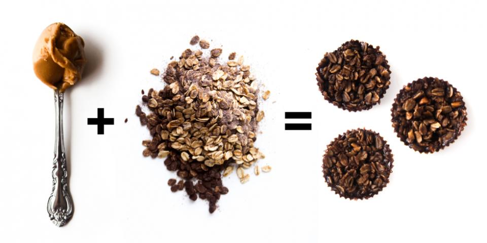 1. Smooth Peanut Butter + Instant Chocolate Oatmeal = Easy Oatmeal Cookies