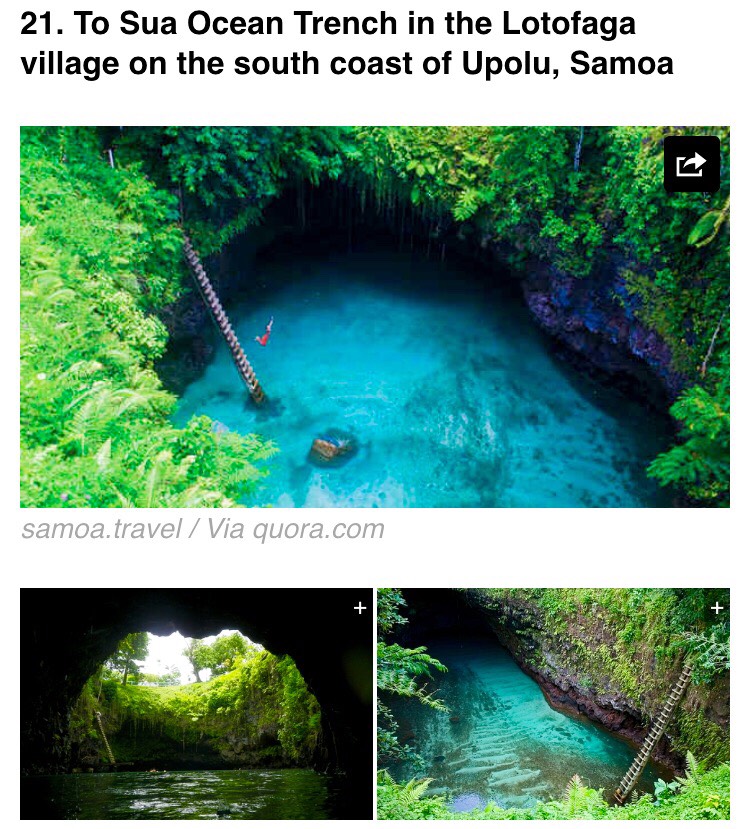 To Sua is a giant hole in Lotofaga that was converted into a swimming pool with water flowing through a lava-tube tunnel.