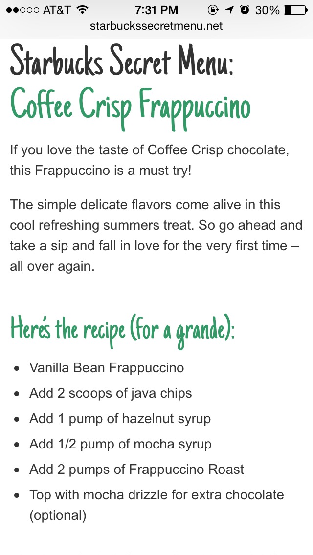 Starbuck Secret Menu Pt. 2