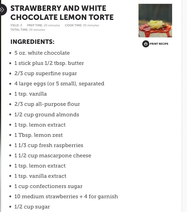 Strawberry And White Chocolate Lemon Torte