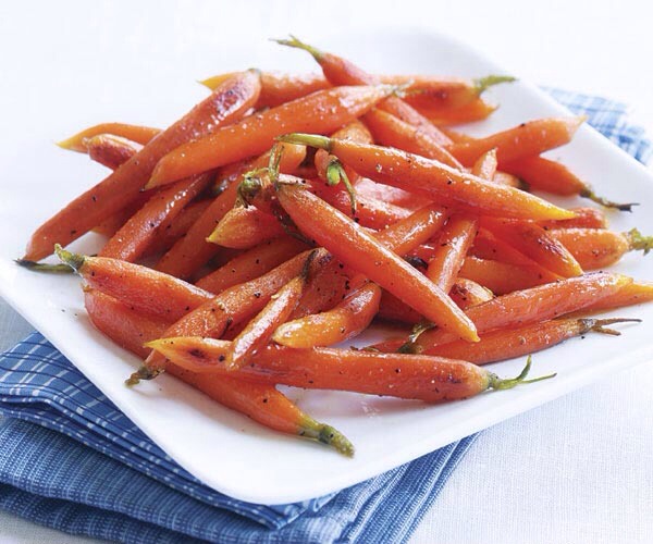 Maple pan roasted baby carrots