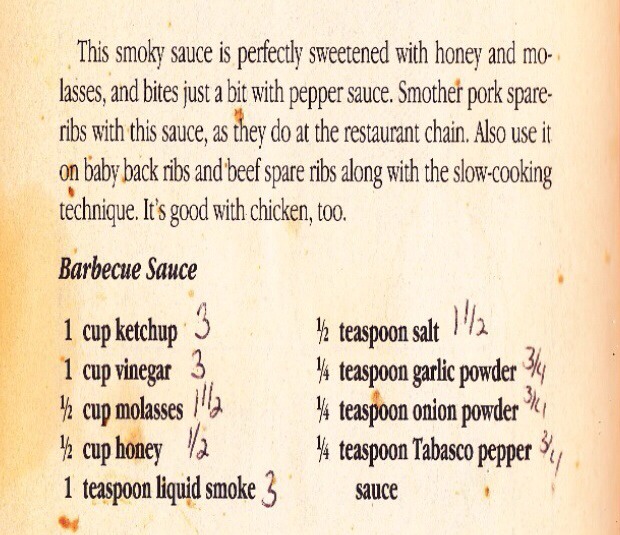 The hand written numbers are for tripling the recipe. 