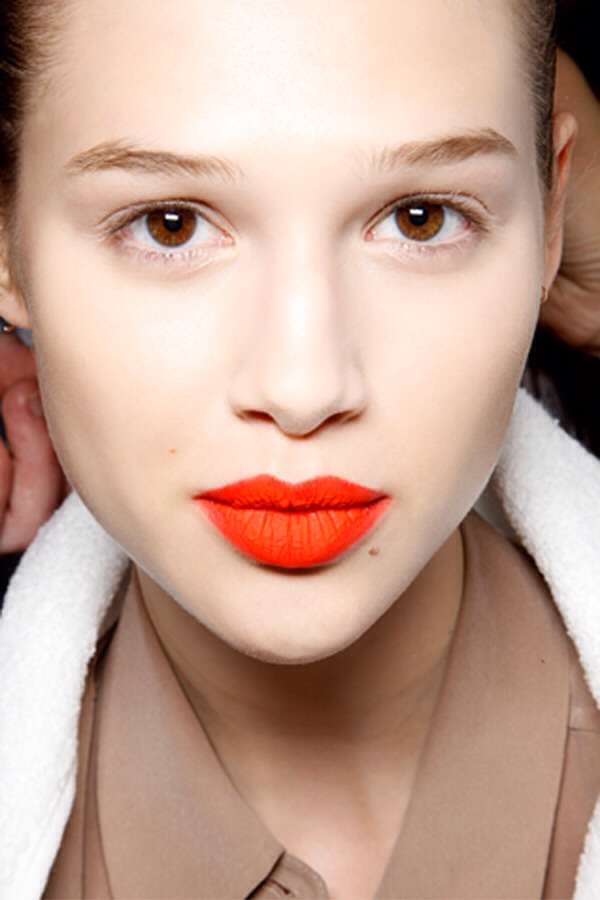 Orangy Red lipstick