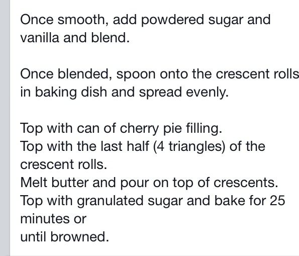 Cherry Cream Cheese Bake. 