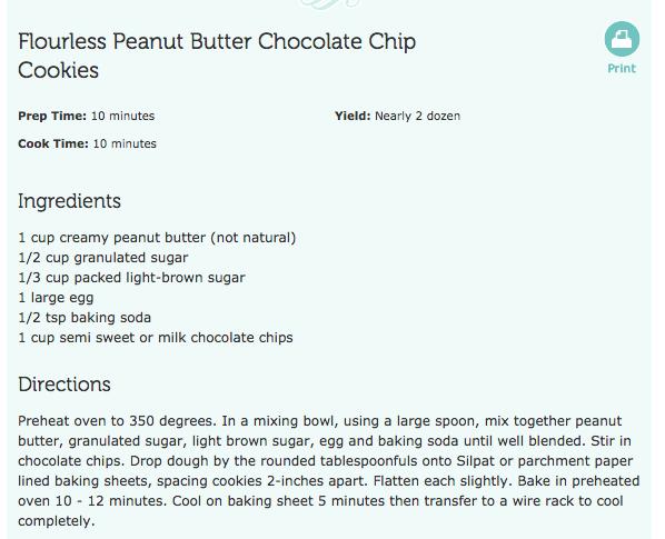 Flourless Peanut Butter Chocolate Chip Cookies.. YUM!!!!