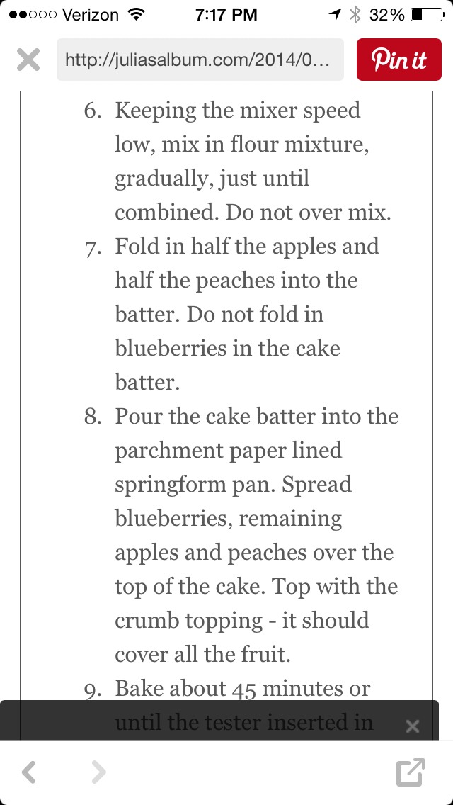 Apple, Blueberry, Peach Coffee Cake