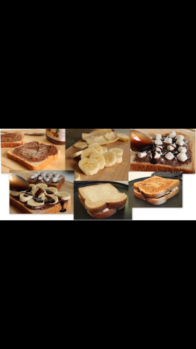 Grilled Nutella, Banana And Marshmallow Sandwich 