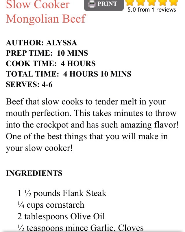 Slow Cooker Mongolian Beef❤️
