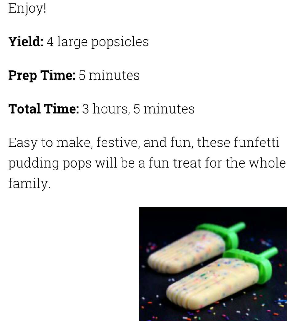 Funfetti Pudding Pops!