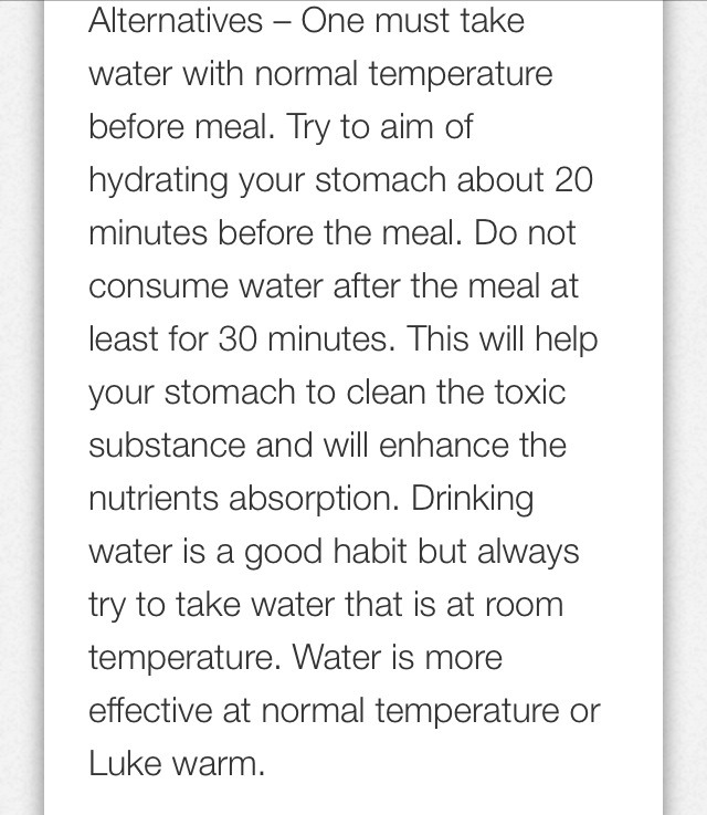 Drinking Cold Water During Or After Meal Is Harmful