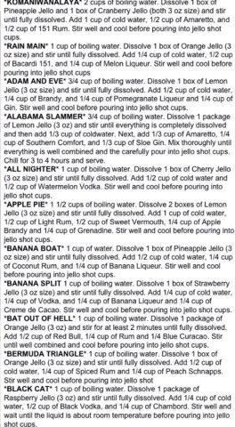 Every Kind Of Jello Shot Recipes!!