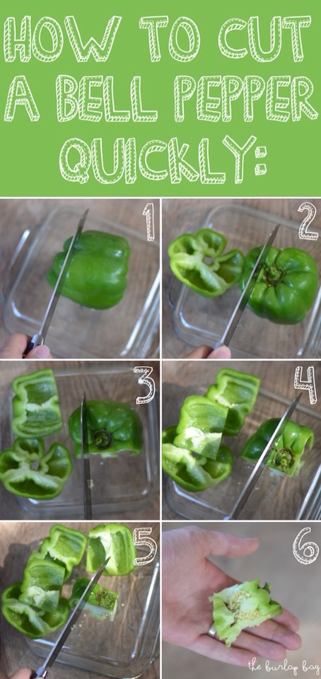 How to cut a bell pepper quickly 