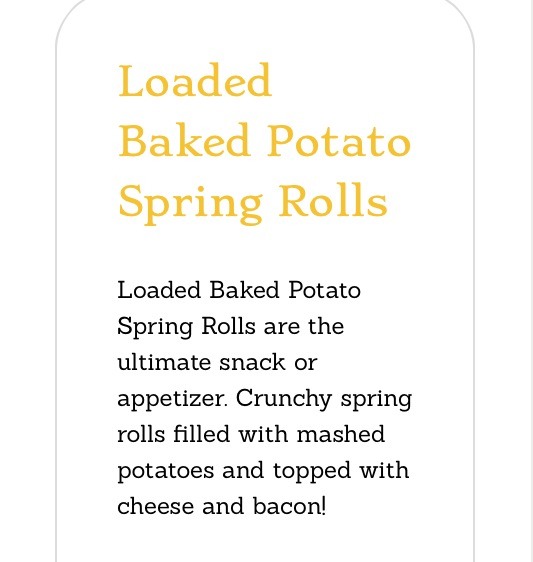 Loaded Baked Potatoes Spring Rolls 