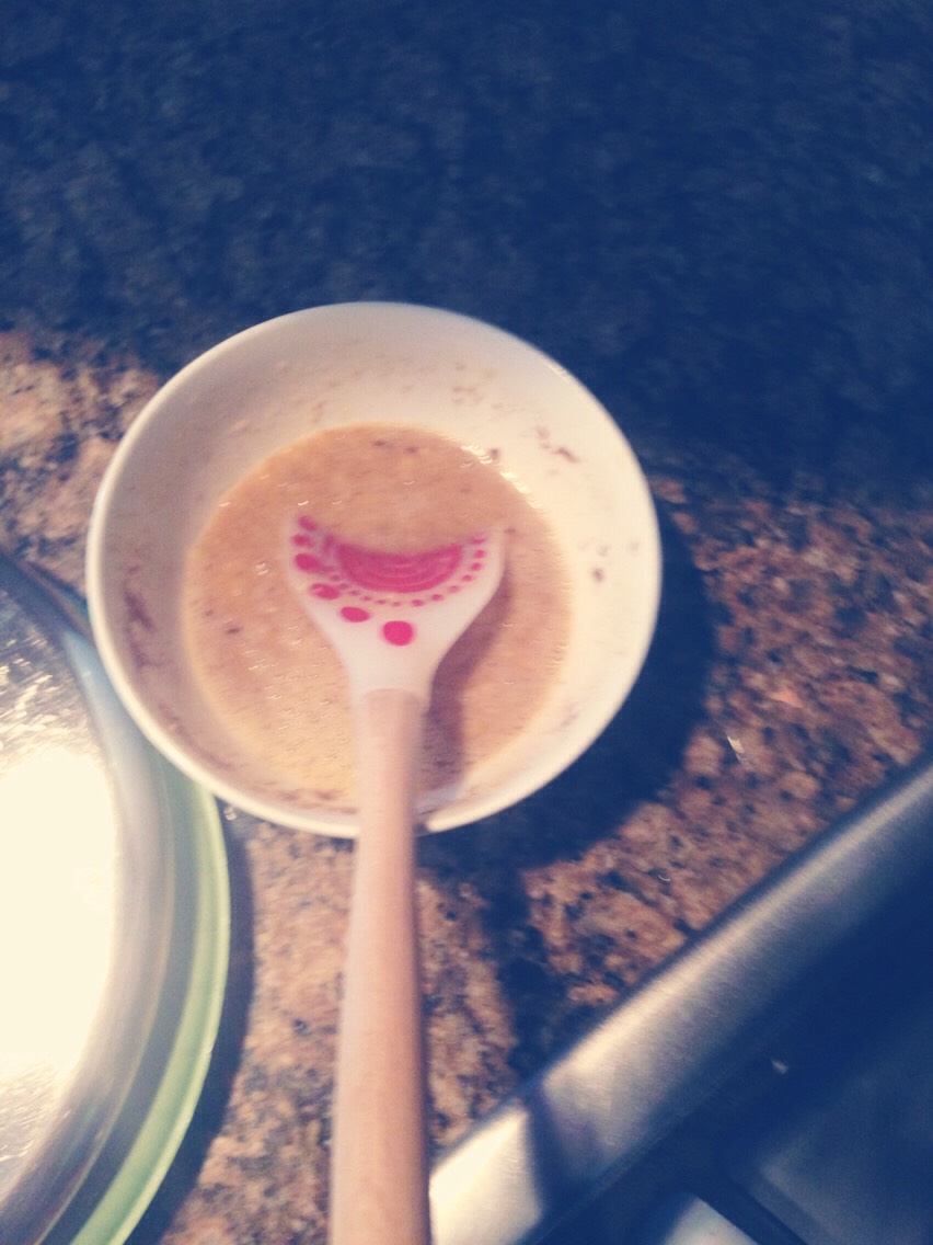 Add all ingredients in a bowl and mash or blend it up!