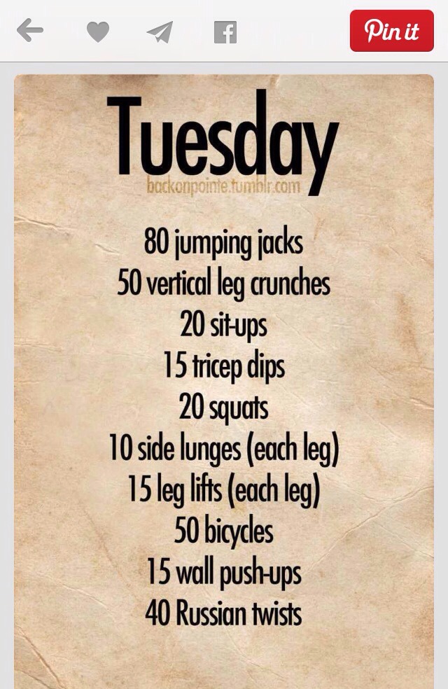 A Workout For Each Day Of The Week...
