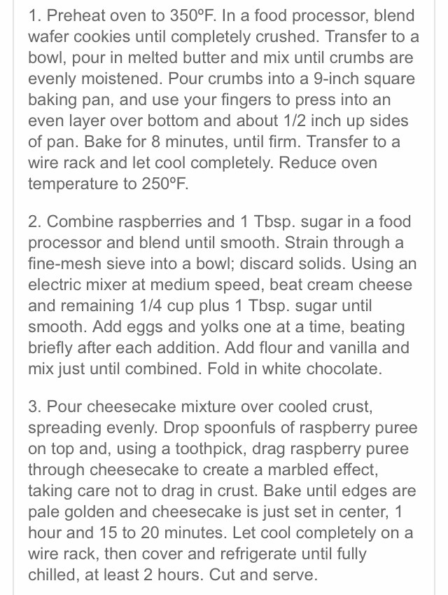 Raspberry-White Chocolate Cheesecake Bars

