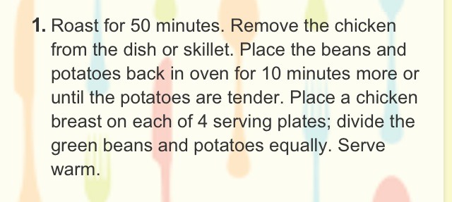 Garlic And Lemon Chicken With Green Beans And Red Potatoes Recipe