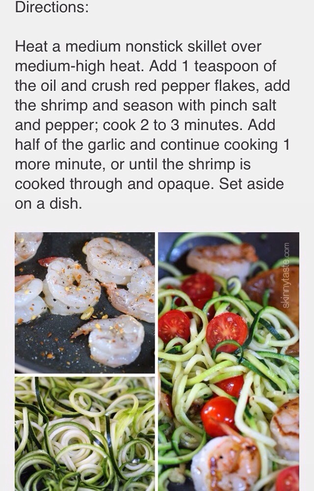Zucchini Noodles (Zoodles) with Lemon-Garlic Spicy Shrimp ✨✨✨✨✨✨✨✨✨✨