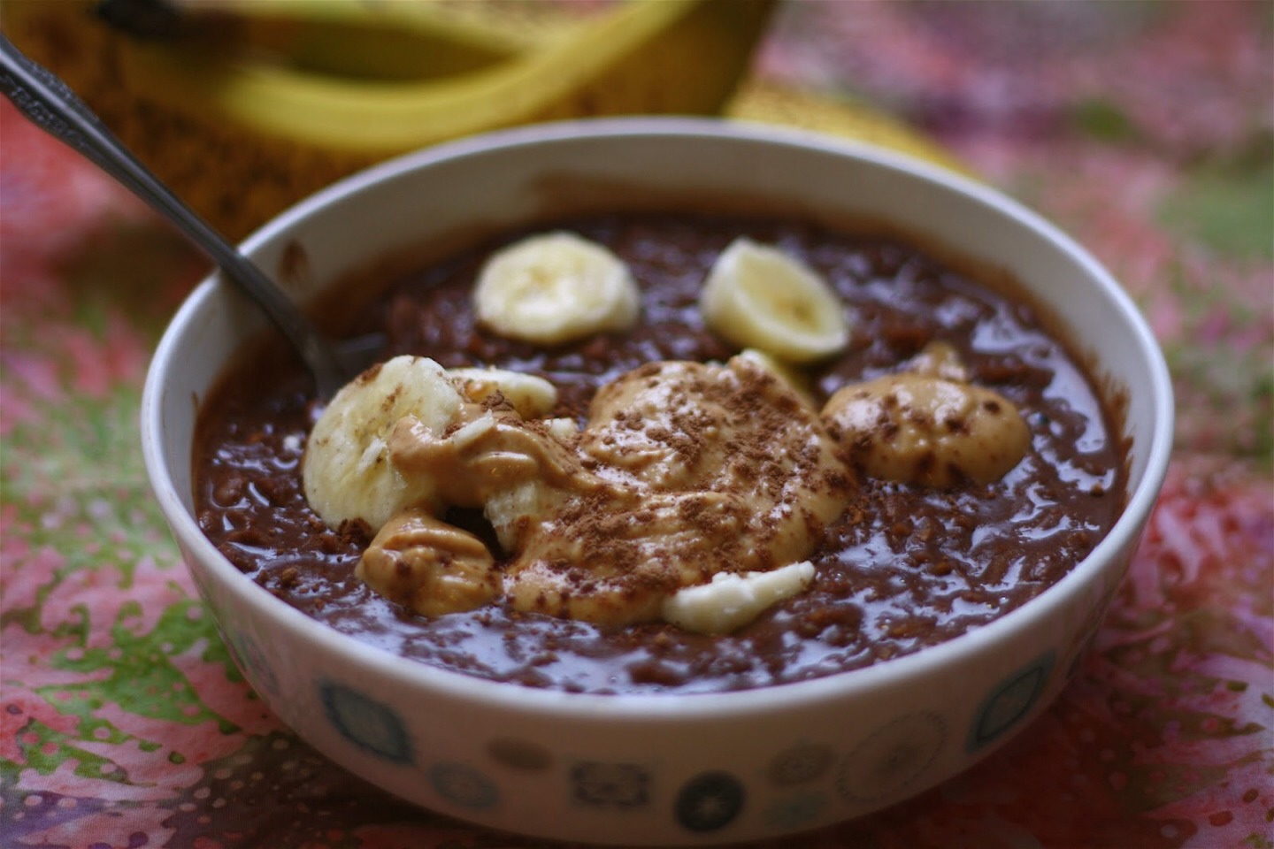Add a scoop of choc protein powder, a banana , and a scoop of peanut butter. Yum!