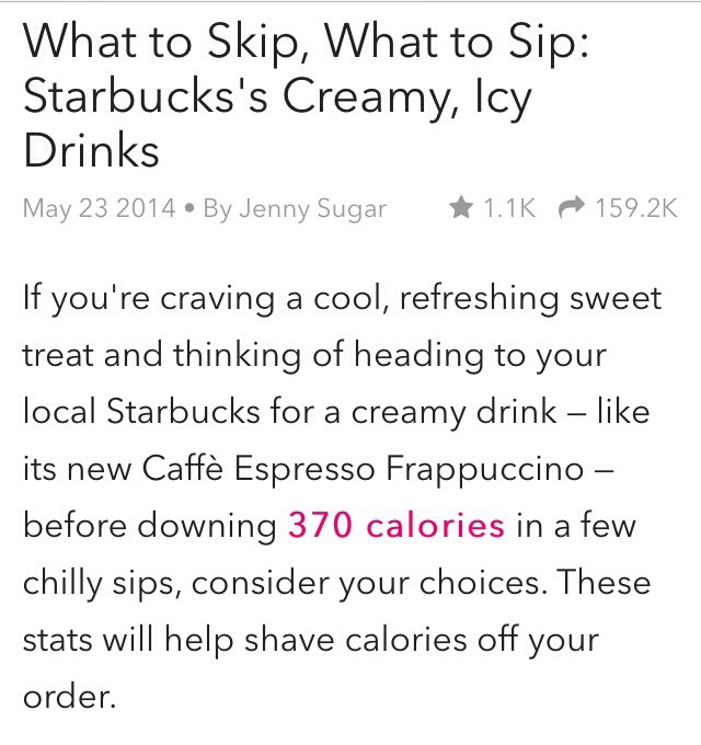 Tips And Tricks To Saving Calories At Starbucks 👏👏👏
