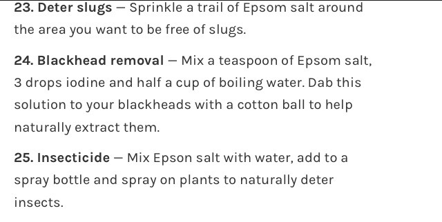" 25 Uses For Epsom Salt"👍💯