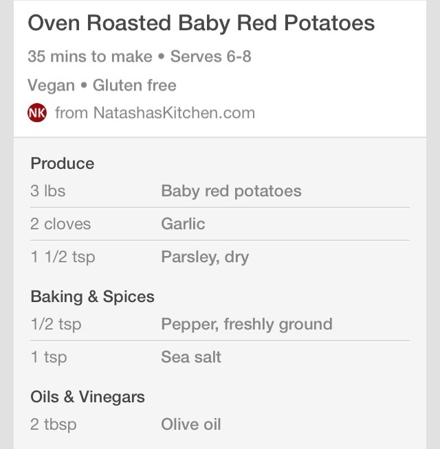 Oven Roasted Baby Red Potatoes